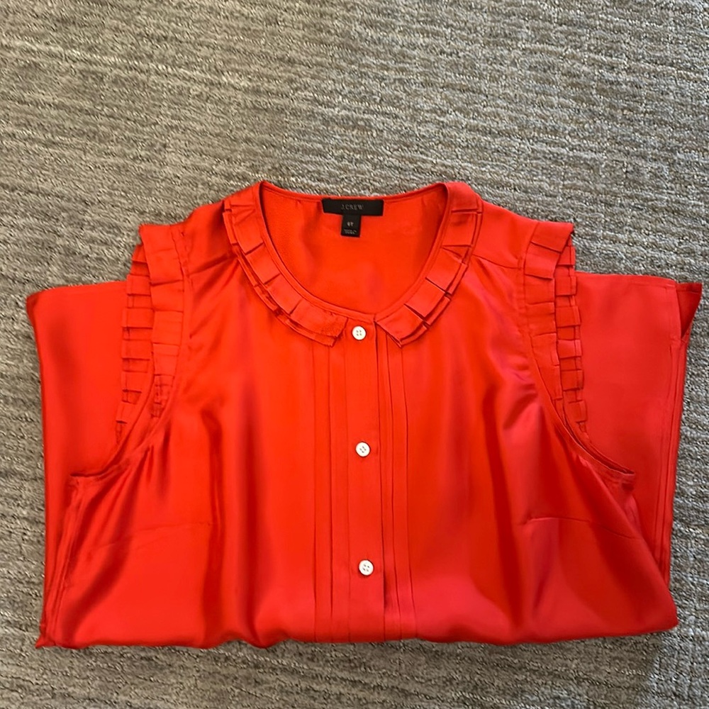J Crew sleeveless silk blouse